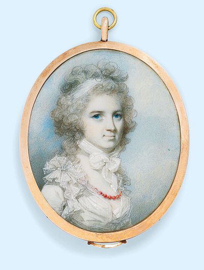 Rouva Thomas Graham (s. Ann Paul) (akvarelli norsunluun) tekijältä George Engleheart