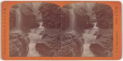 Watkins Glen -maisema, Rainbow Falls ja Triple Cascades tekijältä George F. Gates