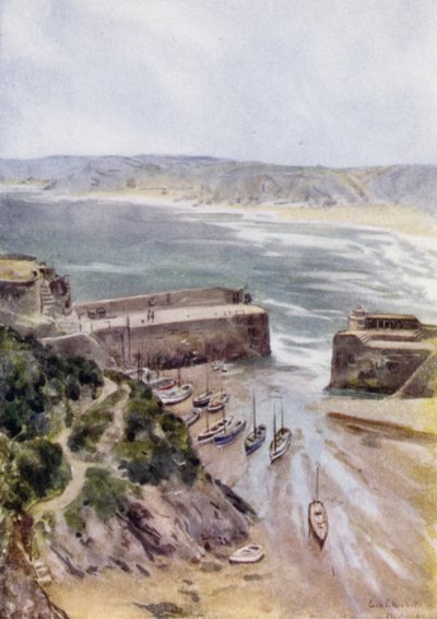 Newquay (väri litho) tekijältä George Franck Nicholls
