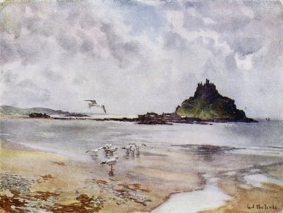 Pyhän Mikaelin vuori (väri litho) tekijältä George Franck Nicholls