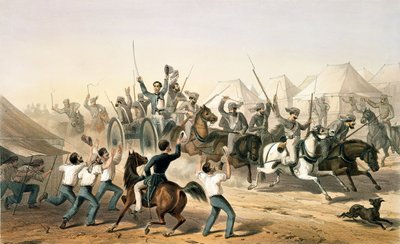 1781.c8 Pl.16 Fusiliers tuomassa vangittuja aseita leirille Intian kampanjasta tekijältä George Francklin (after) Atkinson