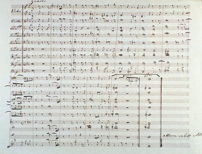 Englanninkielisen saksalaisen säveltäjän George Frederick Händelin (Georg Friedrich Handel) partituurin "The Messias" (Messias) avaussivu tekijältä George Frederick Handel