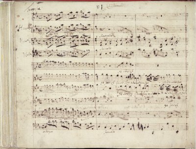 RM 20 E7 f.51v Toinen Händelin oratorion Esther käsikirjoituksen "Ye Sons of Jacob Sing a Cheer..." kahdesta sivusta. tekijältä George Frederick Handel
