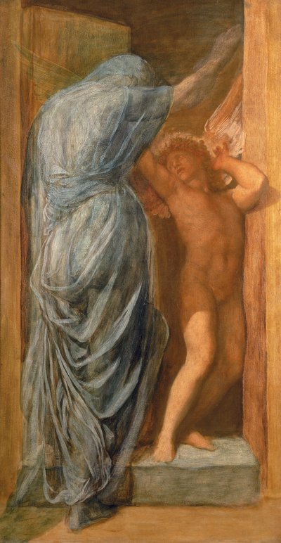 Rakkaus ja kuolema (öljy paneelissa) tekijältä George Frederick Watts