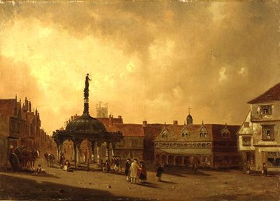 Näkymä Cornhillille, Ipswich (öljy kankaalle) tekijältä George Frost