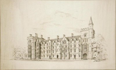 New College Oxford: Ehdotetut uudet rakennukset tekijältä George Gilbert Scott
