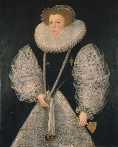 Mary Cornwallis, n. 1580-85 (öljy paneelille) tekijältä George Gower
