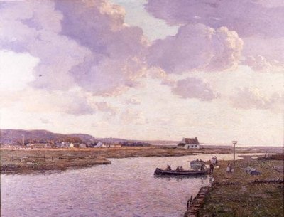 Rhyl Estuary, North Wales (öljy kankaalle) tekijältä George Graham