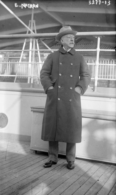 Ernesto Nathan, valtamerilaivalla Amerikka Italiasta New Yorkiin, 1915 tekijältä George Grantham Bain