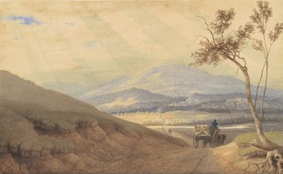 Kiiltävä vaikutus - Hollidaysburg, Pennsylvania, 1835-40 (akvarelli ja grafiitti vellapaperille). tekijältä George Harvey