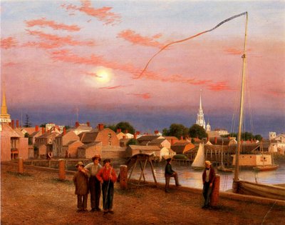 Newport, Päivän loppu, 1851 (öljy paperille kankaalle) tekijältä George Harvey