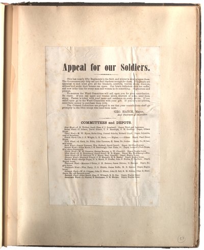 Vetoomus sotilaillemme, Ohio [leikekirjassa], n. 1861-1865 tekijältä George Hatch