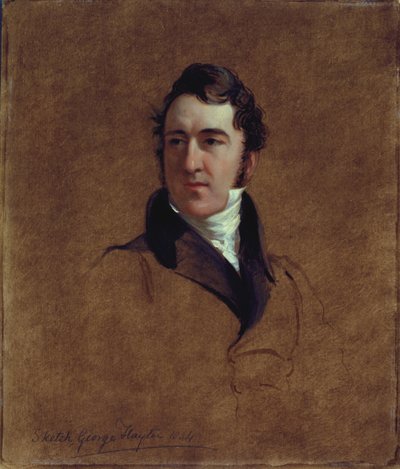 Muotokuva luonnos John Poulterista, 1834 (öljy myllylevylle) tekijältä George Hayter