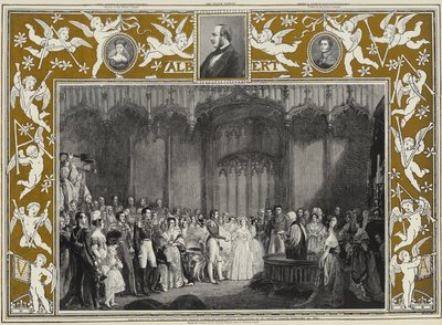 Kuningatar Victorian ja Saksi-Coburgin ja Gothan prinssi Albertin häät St Jamesin palatsissa, 10. helmikuuta 1840 tekijältä George Hayter