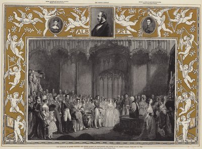 Kuningatar Victorian ja Saksi-Coburgin ja Gothan prinssi Albertin häät St Jamesin palatsissa, 10. helmikuuta 1840 tekijältä George Hayter