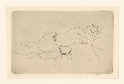 Makaava nainen alaston tekijältä George Hendrik Breitner (signed by artist)