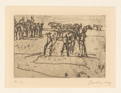 Lepäävä ratsuväki tekijältä George Hendrik Breitner (signed by artist)