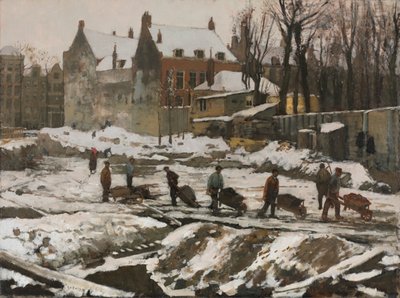 Rakennustyömaa Amsterdamissa tekijältä George Hendrik Breitner
