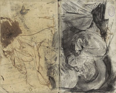 Juova mies 1600-luvun vaatteissa ja istuva mies tekijältä George Hendrik Breitner