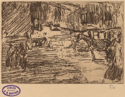 Kohtaus, jossa hevoset seisovat virrassa tekijältä George Hendrik Breitner