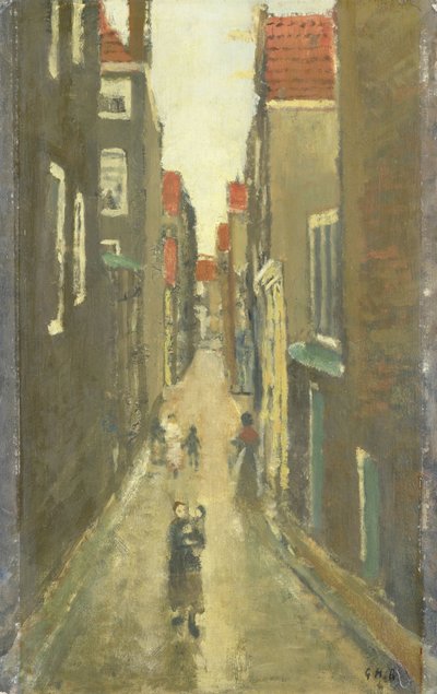 Baanbrugsteeg katsoo Haarlemmerdijkistä kohti Vinkenstraatia ja Brouwersgrachtia tekijältä George Hendrik Breitner