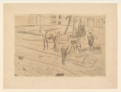 Työskentele rakennustyömaalla Sint Agnietenstraatissa Amsterdamissa tekijältä George Hendrik Breitner