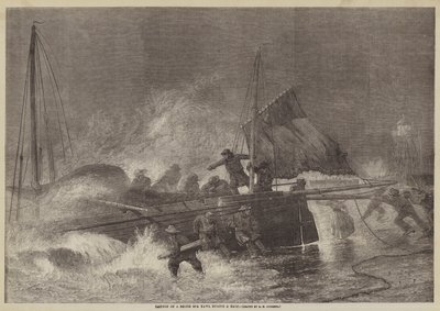 Pohjanmeren Yawl laukaisu paalin aikana tekijältä George Henry Andrews