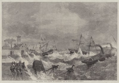 Viimeaikainen räjähdys, hylkyjä Kingstownissa, Dublinin lahdella tekijältä George Henry Andrews