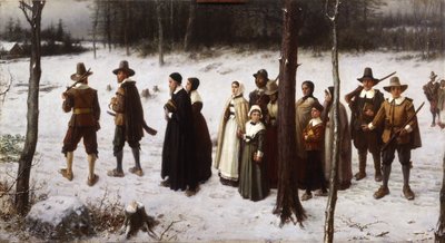 Pyhiinvaeltajat menossa kirkkoon, 1867 tekijältä George Henry Boughton