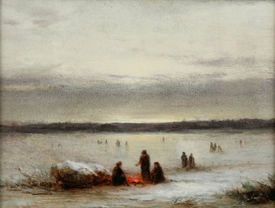 Talvimaisema (öljy pahville) tekijältä George Henry Boughton