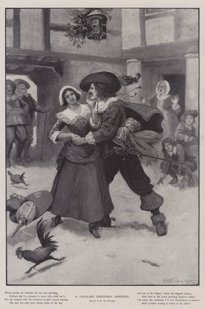Cavalier joulutervehdys tekijältä George Henry Edwards