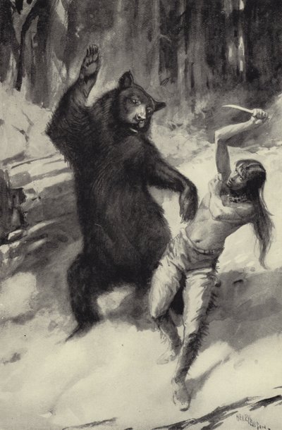Scarfaces Struggle with the Bear tekijältä George Henry Evison