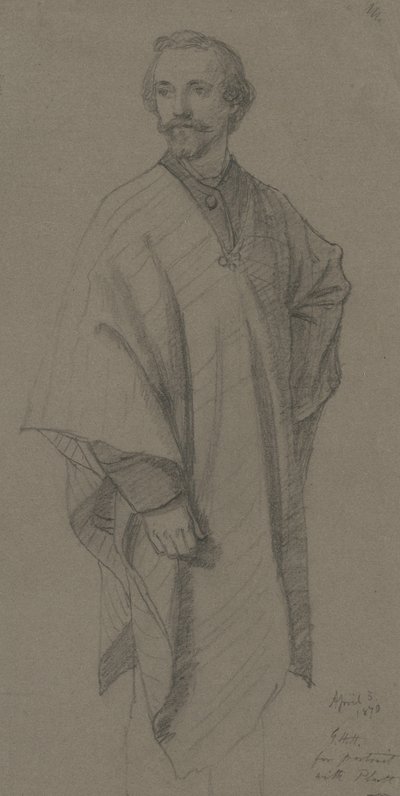 Omakuva, 1870 (grafiitti ruskealle kudospaperille) tekijältä George Henry Hall