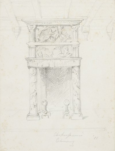 Shakespeares Chimney, 1866 (grafiitti kermanvärisellä paperilla) tekijältä George Henry Hall