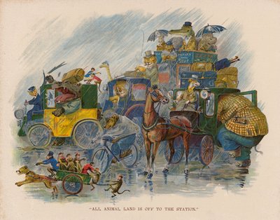 Kuvitus eläinten meriretkelle (värilitografia) tekijältä George Henry Thompson