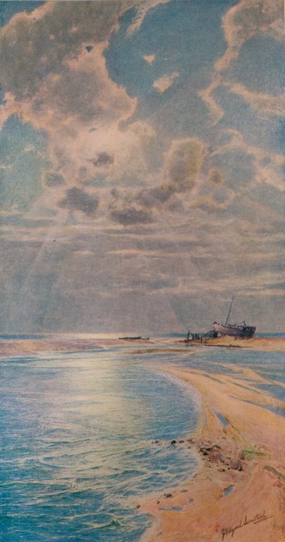 Hopeavalo kultaisessa baarissa, Ambleteuse, c1901 tekijältä George Hillyard Swinstead