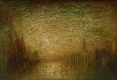 Venetian Sunset, n. 1900-1919 (öljy kankaalle) tekijältä George Hirst Bogert