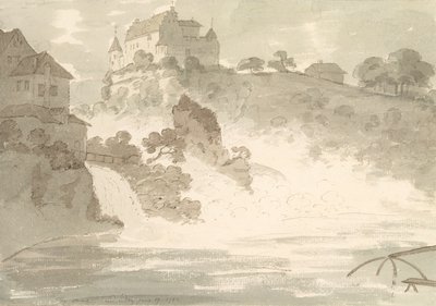 Schauffhausenin putoukset, 1782 (grafiitti, tussi ja tussi paperille). tekijältä George Howland Beaumont