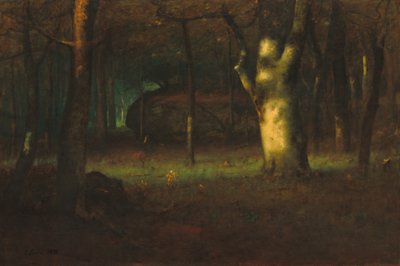 Auringonlasku metsässä tekijältä George Inness