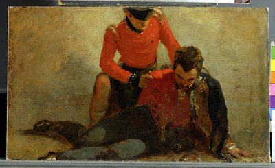 Highlander, Black Watch osallistumassa husaarien kenraalille, mahdollisesti lordi Uxbridgelle: tutkimus Waterloon taistelusta tekijältä George Jones