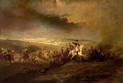Napoleon poistumassa Waterloon kentältä 18. kesäkuuta 1815, noin 1816 tekijältä George Jones