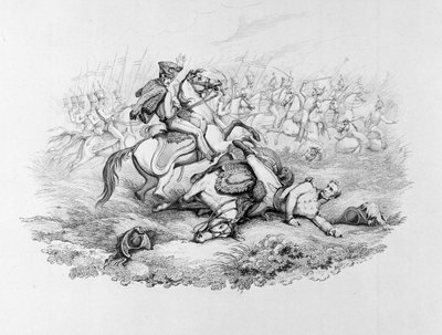 ?Muistattava Waterloon taistelu – marsalkka Blücherin vaarallinen tilanne Lignyn taistelussa, 1815? tekijältä George Jones