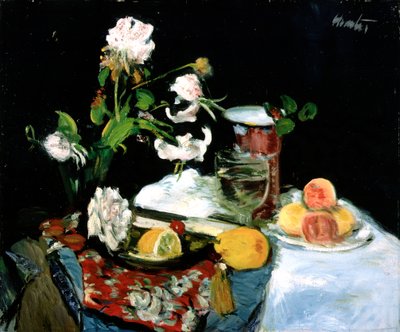 Asetelma, n. 1918 (öljy kankaalle) tekijältä George Leslie Hunter