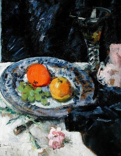 Asetelma hedelmien kanssa (öljy kankaalle) tekijältä George Leslie Hunter