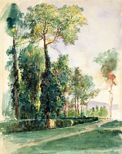 Cascinessa, Firenzessä, 1845 (wc paperilla) tekijältä George Loring Brown