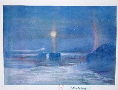 Etelämanner, piirros Sir Ernest Shackletonin (1874-1922) teoksesta "Nimrod in the Antarktic 1907-09" tekijältä George Marston