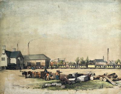 Moottori "Paisley" ja juna saapuvat Paisley and Renfrew Railwayn varikkoon tekijältä George Martin
