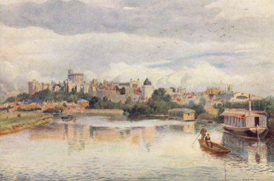 Windsor joen rannalta (värilitografia) tekijältä George Moore Henton