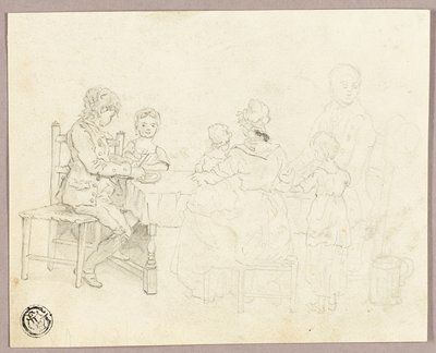 Perhe pöydän ääressä tekijältä George Morland