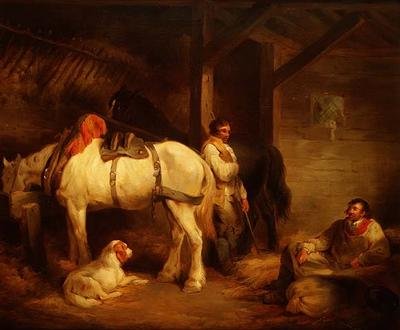 Työmiehiä ja Carthhores vakaassa sisustuksessa tekijältä George Morland